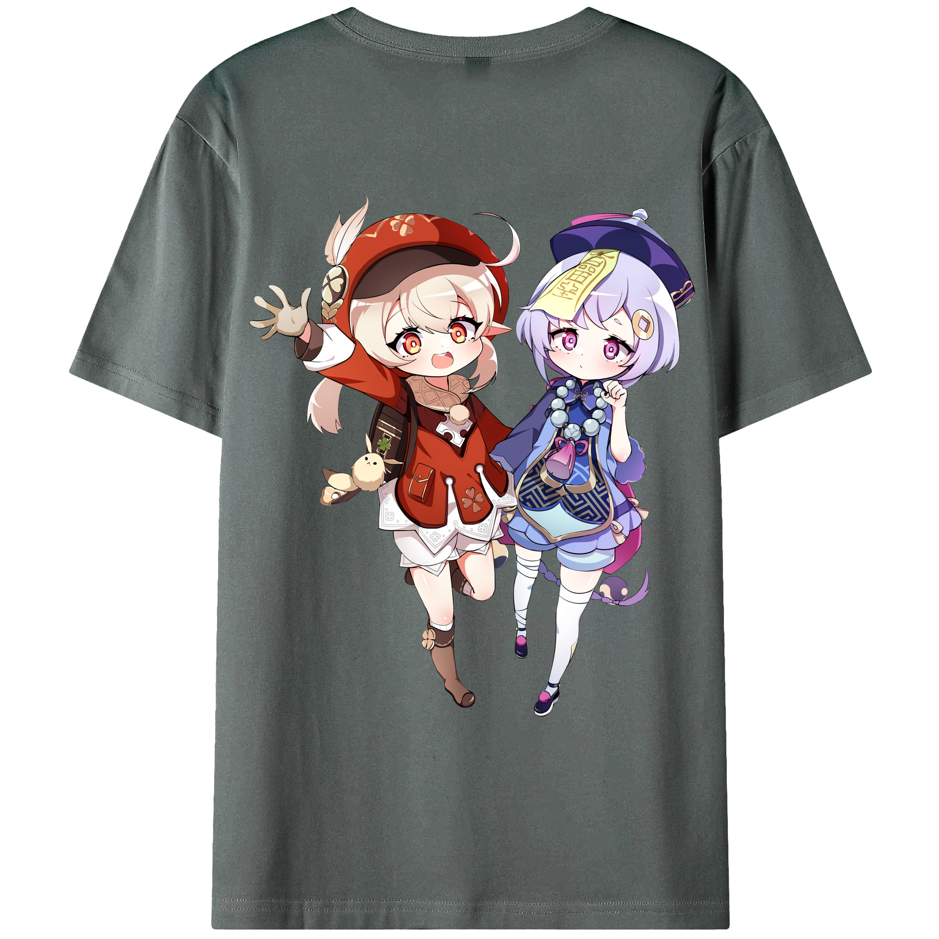 げんし神 七七 なな  genshin Nana 綿100％ メンズ半袖Tシャツ（バックプリント） 通気性